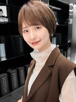 大人可愛い/20代30代40代/黒髪/前下がりショート/丸みショート