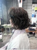 下北沢 パーマ　guest hair メッシーボブウルフミントウェーブ　