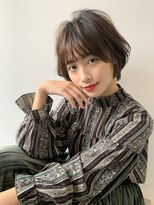 ジエクト アイロ(The Ect ilo)&nbsp;30代40代の方におすすめ前髪ひし形ボブ　チョコレートブラウン