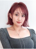 20代シースルーぱっつん前髪で可愛いくびれボブ結べるボブ
