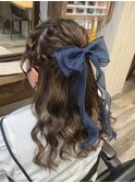 *.編み込みハーフアップ.*