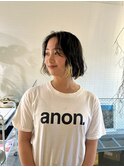 デザインブリーチ　ボブ　ニュアンスパーマ