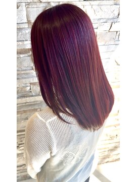 アヴァンス 深井店(AVANCE.) ブリーチなしダブルカラー ワインレッド