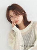 外ハネミディアム#顔周りレイヤー#ダークアッシュ#韓国#小顔