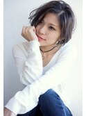 Rumor×外国人ショートボブ「グレージュハイライトカラー」
