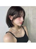 ボブレイヤーカット髪質改善ショートボブグレージュミニボブ韓国