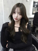 ラベル 渋谷(LAVEL)&nbsp;韓国レイヤー/透明感オリーブグレージュ/くびれ巻き
