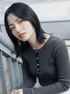 リル バイ フレイムス 川口(Lilou by Frames) 地毛風カラー20代30代40代◎前髪なし小顔外ハネミディアム川口