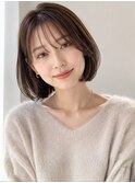 内巻きボブ シースルーバング 髪質改善 透明感カラー20代 30代