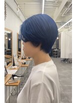 ハマザキ 本店(HAMAZAKI) 透け感ネイビーシフォン×ハンサムショート