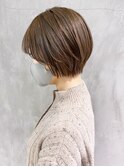 ショートボブ_カーキグレージュマッシュショート_ba318153