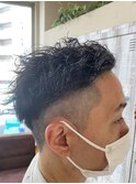 波巻きパーマ