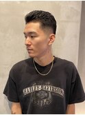 ナチュラルピンパーマフェードオールバックE