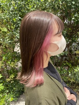 ネオリーブソラ 相模大野店(Neolive sola) インナーカラー×ピンクベージュ