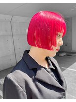 レコ 渋谷(LECO)&nbsp;赤×切りっぱなしボブ