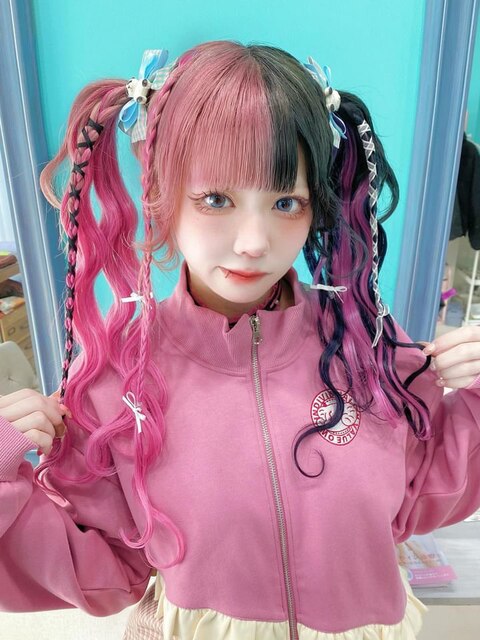 みつあみツインテール　量産ヘア　ヘアメ