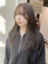 韓国ロング顔まわりレイヤー前髪カット髪質改善トリートメント