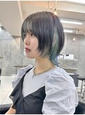 ショートウルフカット/ウルフヘア/インナーカラー/メンズライク