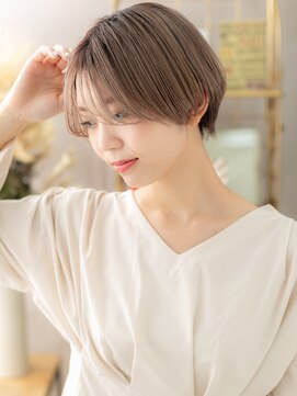 カバーヘア イヴ 戸頭店(COVER HAIR EVE) グレーベージュ外国人風前下がり丸みショートc4戸頭20代30代40代