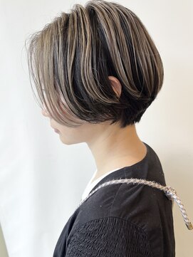 モリオフロムロンドン 原宿本店(morio from London) 【morio原宿】アンブレラカラーベージュ ショートボブ前髪なし