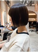 【北澤華】オリーブベージュウェットヘアボブ/縮毛矯正