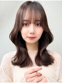 大人可愛い髪質改善カラーアッシュグレージュ透明感小顔前髪