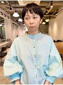 ぱっつん前髪　　大人ショート