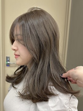 パークレーン アイス イヴェン(park lane ICI yeven) ブリーチなしダブルカラーオリーブベージュくすみ冬カラー