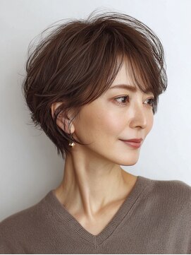 白髪ぼかし似合わせ大人ショート30代40代50代60代◎