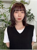 △ウルフカットレイヤーカットワインレッドボルドーカラー