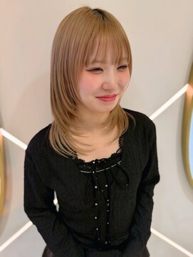 モナ 髪質改善(MONA) 【MONA】ミディアムレイヤー/ラテカラー/キャラメルラテカラー