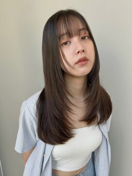 トリッカ 銀座(tricca) ナチュラルレイヤー/顔まわりレイヤー/ストレートヘア/小顔ヘア