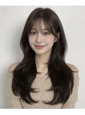 春カラー◎ロングレイヤー/韓国風顔周り/梅雨の広がり防止