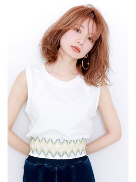 ラフィス ヘアー ヴォーグ 天王寺あべの店(La fith hair vogue) 【La fith】 オレンジベージュ×ふんわりボブ