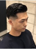 ワイルドアップバングフェードカットサイドパートショート