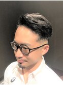 ビジネスフォーマル スキンフェード 七三オールバック 縮毛矯正