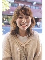 ユートゥイーズ つくば(U too e's)&nbsp;《Utoo e's つくば美容室 》ラフな質感のミディアムパーマ