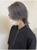 センターウルフカット×シルバーグレー