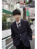 ナチュラルマッシュショート黒髪女子ウケ束感ツーブロックパーマ