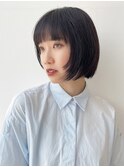 ボブレイヤー ぱっつん前髪 色っぽボブ　大人ボブ　クールボブ