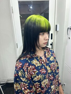 ゲーム 渋谷店(GAME) ブリーチインナーカラーイエローカラー前髪カットトリートメント