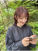 顔周りレイヤーウルフボブ