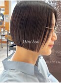 20代30代◎暗めカラーミニボブ×透明感グレージュ