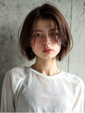 アンドレイ 表参道(andrey) 着物ヘア/ダークアッシュ/ミディアムレイヤーカット/表参道