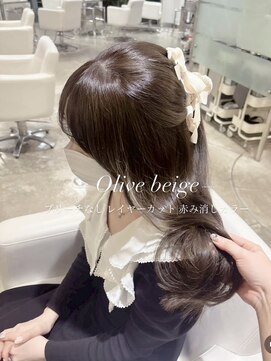 ブランコトレス 鏡島(BLANCO tres) ブリーチなしカラー/レイヤーカット/赤み消しカラー