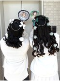 編み込みハーフツイン