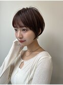 髪質改善カラーの丸みショートボブ＊