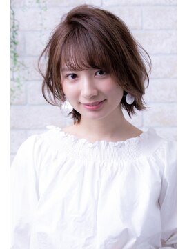 ヘアーアートシフォン 川口東口店(hair art chiffon) ことりベージュor黒髪のウォーターフォールの毛先パーマボブ