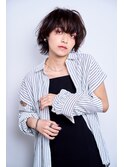 クセ毛風ショートスタイル[メンズライク/ニュアンスカラー]30代