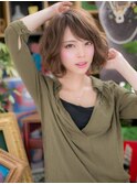 外国人風大人ハイライトゆるふわ前下がりボブc5川口20代30代!